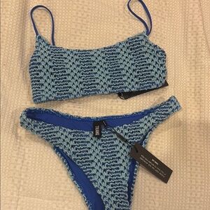 Triangl crochet blue bikini
